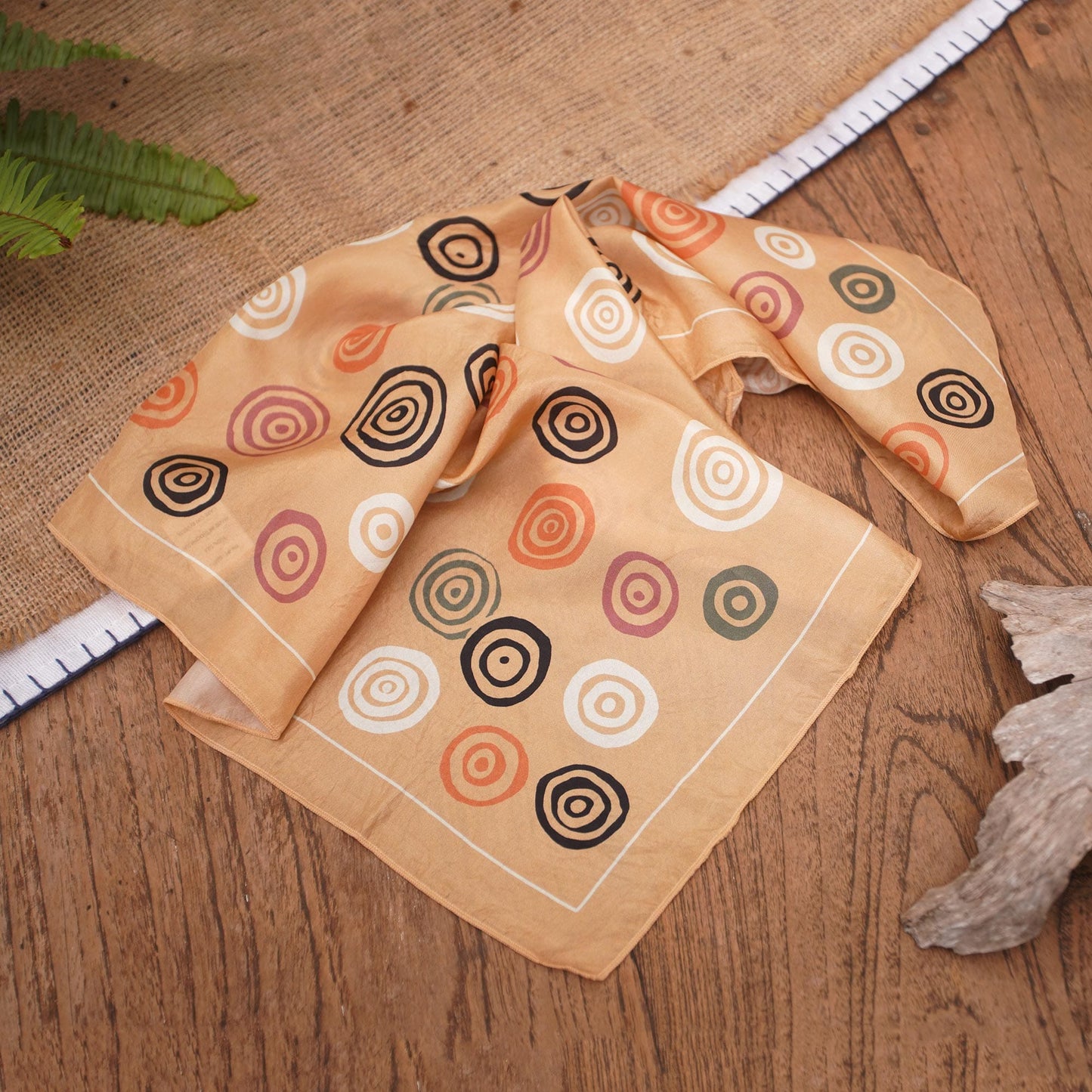 Artisan Made Silk Bandana from Bali - Chocolate Candy
