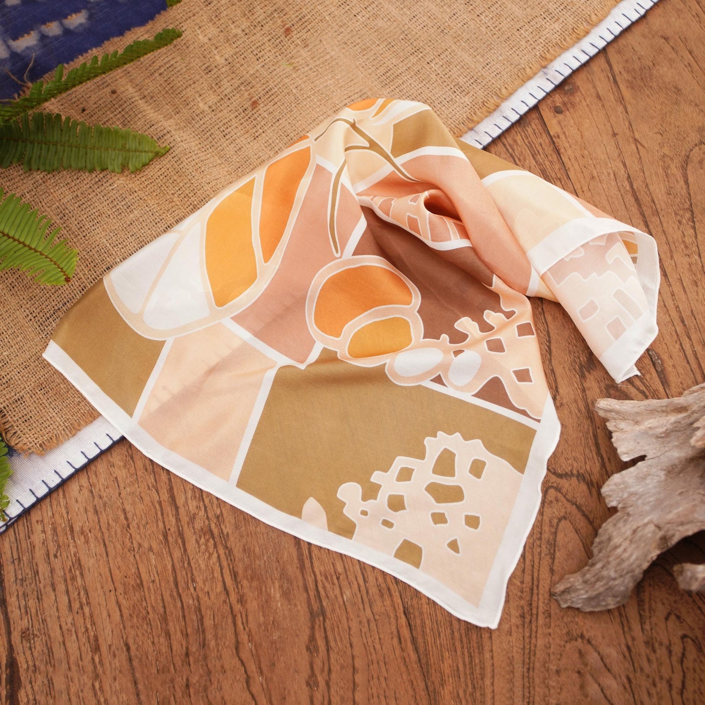 Artisan Crafted Silk Bandana - Afternoon Chat