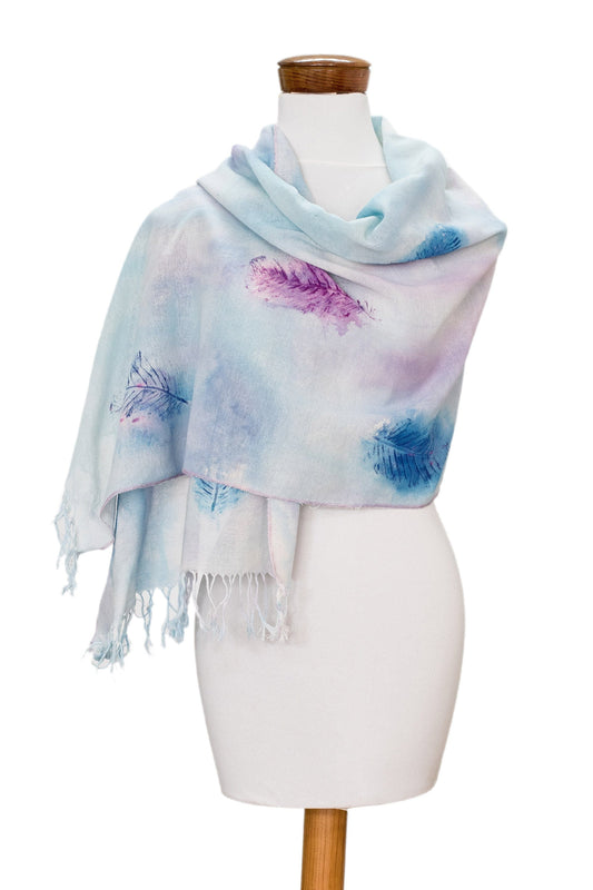 Artisan Handcrafted Cotton Scarf - Feather Fancy